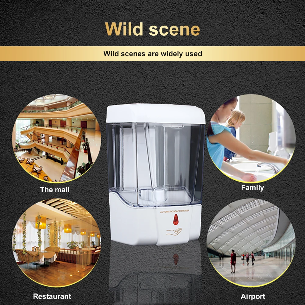 700ml automatic soap dispenser, soap bottle, foam emulsion, non-contact infrared sensor, wall-mounted hand sanitizer dispenser
700ml automatic soap dispenser, soap bottle, foam emulsion, non-contact infrared sensor, wall-mounted hand sanitizer dispenser