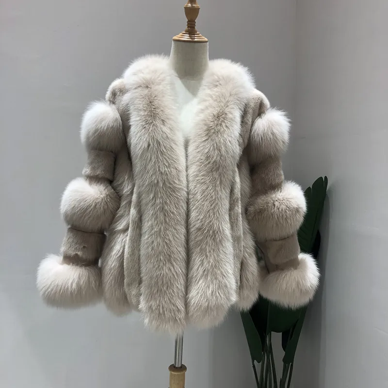

Женское пальто из натурального меха норки, теплая шуба из 2020 натурального меха лисы для зимы, лидер продаж, размера плюс