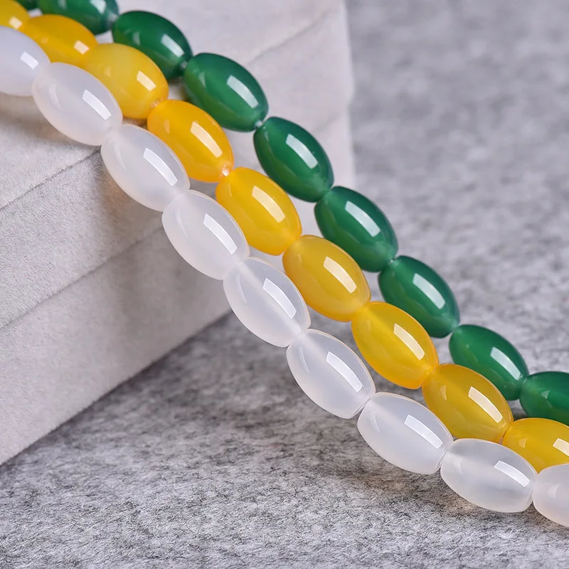 

MADALENA SARARA AAAAA 8mm/10mm/12mm Rice Shape Natural Quartz Yellow Beads Strand 18" For DIY Jewelry Making