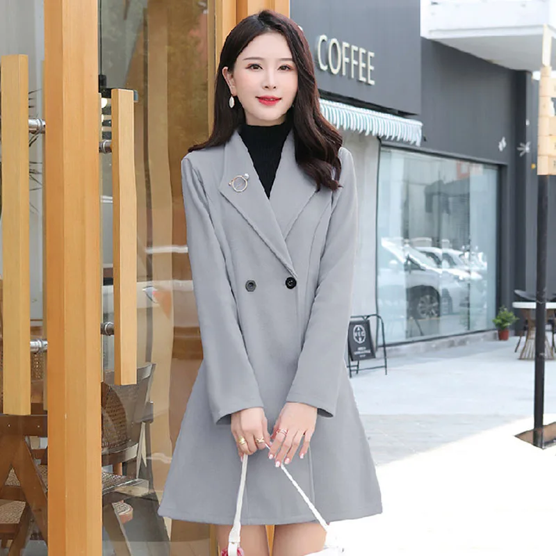 Women Coat 2021Autumn Winter Spring Summer Waist Was Thinner Woolen Coat Women's Mid-Length Plus Size Western-Collar Woolen Coat 
Women Coat 2021Autumn Winter Spring Summer Waist Was Thinner Woolen Coat Women's Mid-Length Plus Size Western-Collar Woolen Coat