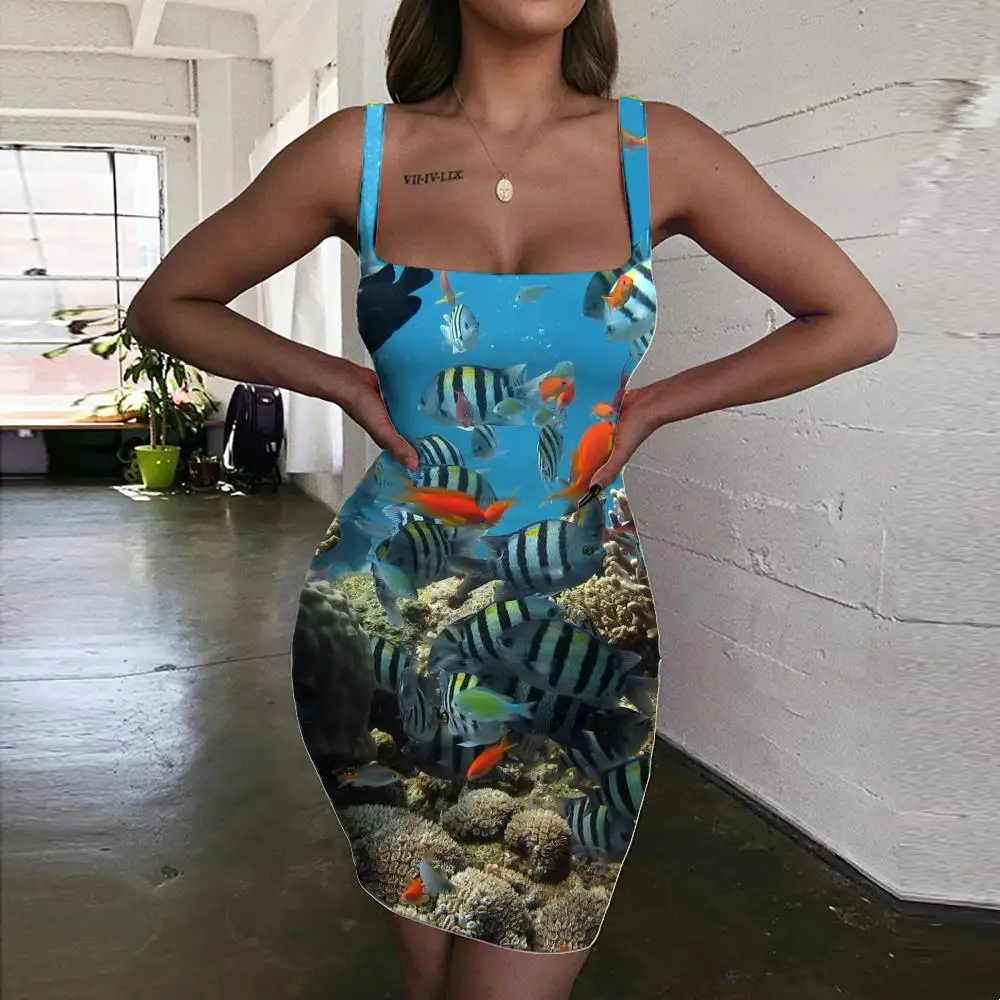Giyu Fish Dress Women Tropical Sundress Ocean Halter Sleeveless Carp Vestido Sexy Animal 3d Print Womens Clothing Plus Size New
Giyu Fish Dress Women Tropical Sundress Ocean Halter Sleeveless Carp Vestido Sexy Animal 3d Print Womens Clothing Plus Size New