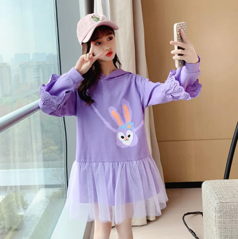 Cultiseed Girls Sweet Cute Cartoon Rabbit Print Patchwork Mesh Dress Clothing Big Children Kids Long Sleeve Casual Hooded Gowns 
Cultiseed Girls Sweet Cute Cartoon Rabbit Print Patchwork Mesh Dress Clothing Big Children Kids Long Sleeve Casual Hooded Gowns
