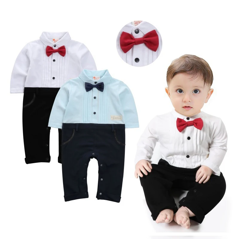 

Baby Boy Clothes Romper Toddler Clothing Bowtie Polo Shirt Baby Clothing Gentleman Babywear Half Cardigan Newborn Clothes Infant