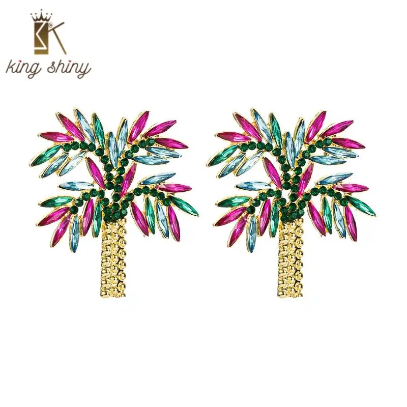 Elegant Korean Color Crystal Coconut Tree Stud Earrings Luxury Rhinestone Padded Statement Earrings Female Party Jewelry Brincos
Elegant Korean Color Crystal Coconut Tree Stud Earrings Luxury Rhinestone Padded Statement Earrings Female Party Jewelry Brincos