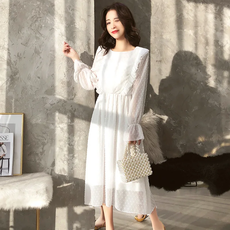 Spring Autumn 2022 New Elegant Ruffle Sleeve Solid Ladies Dress Women Mid-Calf Sweet Slim Holiday Party A-line Dress
Spring Autumn 2022 New Elegant Ruffle Sleeve Solid Ladies Dress Women Mid-Calf Sweet Slim Holiday Party A-line Dress