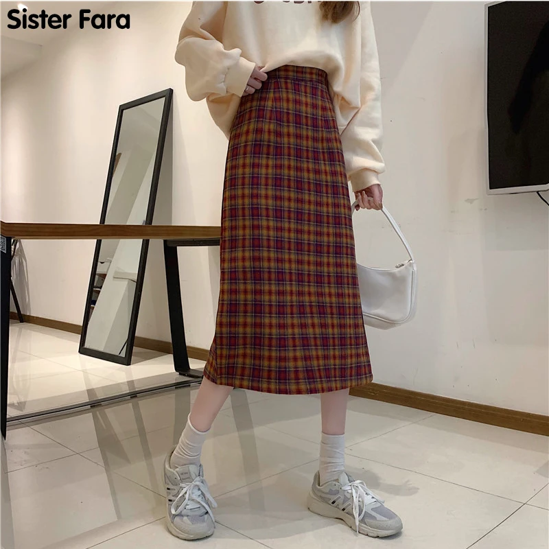Sister Fara Spring Autumn New Woman's Skirt Lattice Sexy Fashion High Waisted Harajuku Elastic Waist Split OL Office Lady Skirt
Sister Fara Spring Autumn New Woman's Skirt Lattice Sexy Fashion High Waisted Harajuku Elastic Waist Split OL Office Lady Skirt