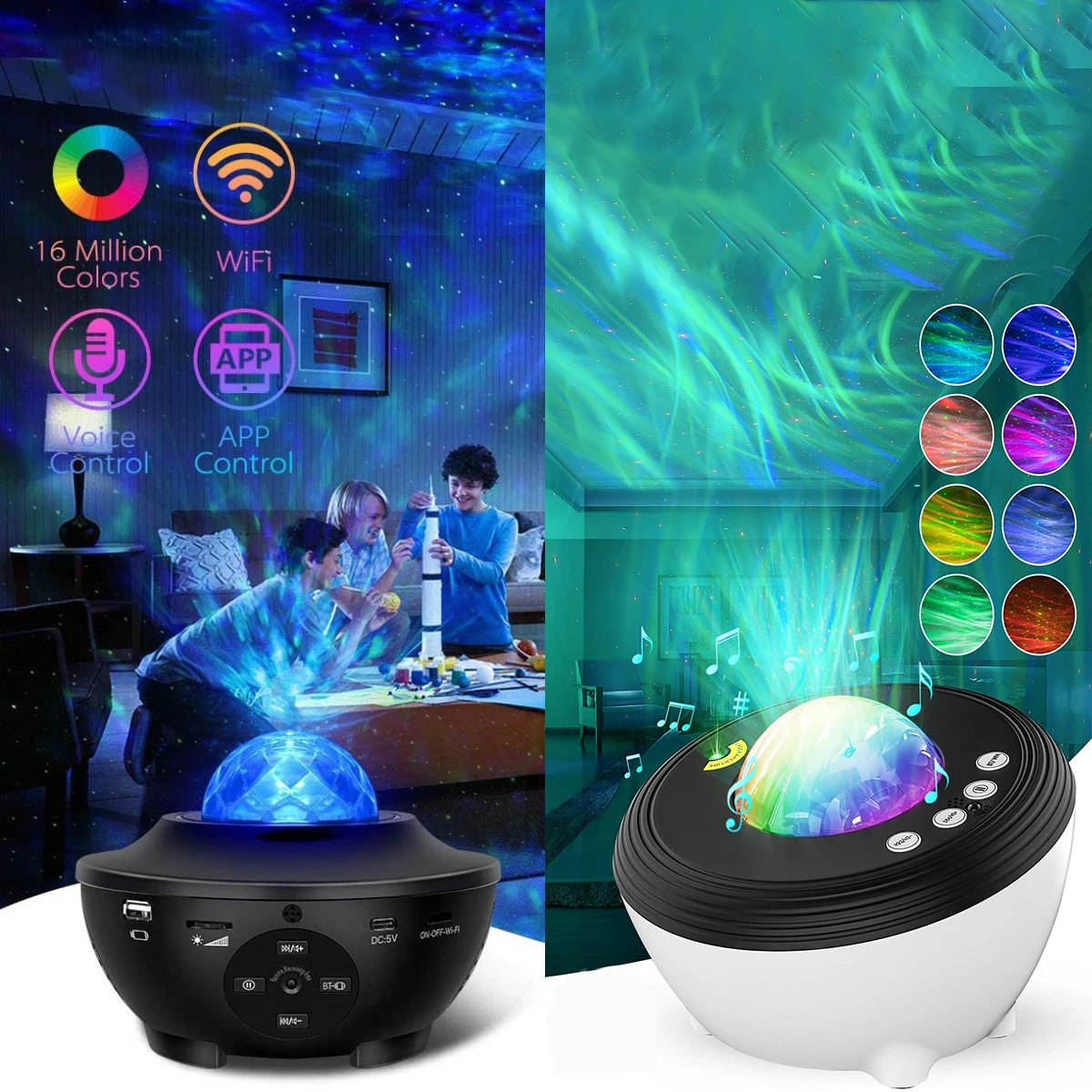 New LED Galaxy Star Projector Ocean Wave Decor Rotate Starry Sky Projectors Sound box Colorful Decoration Bedroom Lamp Gifts
New LED Galaxy Star Projector Ocean Wave Decor Rotate Starry Sky Projectors Sound box Colorful Decoration Bedroom Lamp Gifts