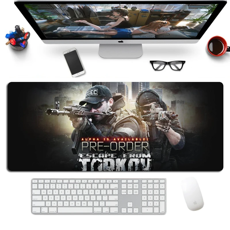 Модный игровой коврик для мыши из тарков большой XL 70x30 см геймер натуральный