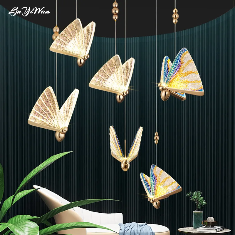 Butterfly lamp Nordic post-modern minimalist bedroom bedside chandelier creative personality dining hall lamp LED chandelier
Butterfly lamp Nordic post-modern minimalist bedroom bedside chandelier creative personality dining hall lamp LED chandelier