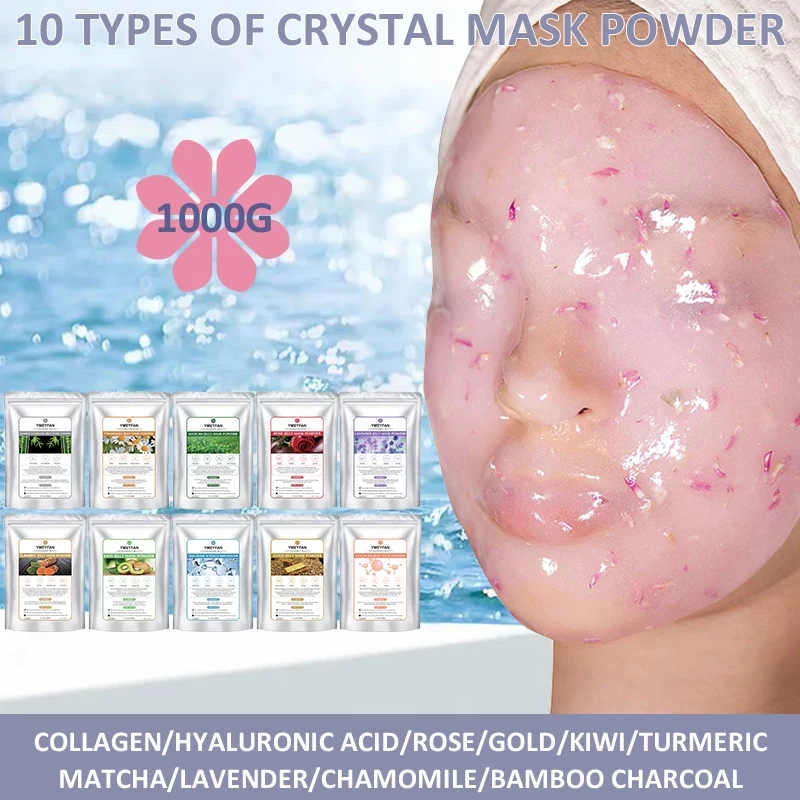 

1kg Soft Hydro Jelly Mask Powder Beauty Salon DIY SPA Moisturizing Hyaluronic Acid Collagen Peel Off Face Alginate Mask Skincare