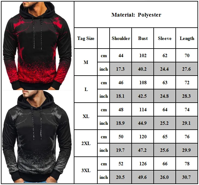 Fashion Mens Gardient Floral Long Sleeve Hoodies Hooded Sweatshirt Pullover Jumper Tops New Style
Fashion Mens Gardient Floral Long Sleeve Hoodies Hooded Sweatshirt Pullover Jumper Tops New Style