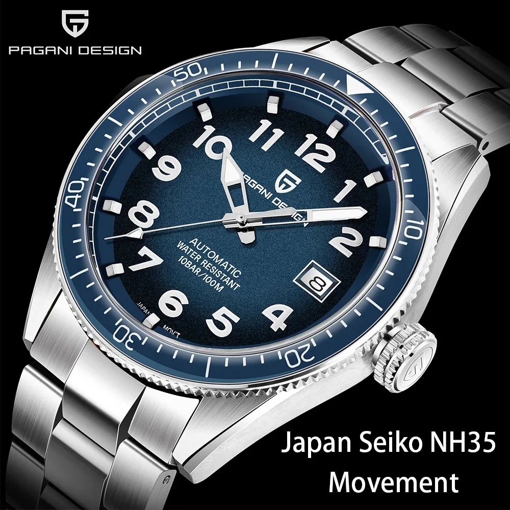 

Часы PAGANI DESIGN Seiko NH35A Мужские механические, брендовые деловые водонепроницаемые с керамической рамкой из нержавеющей стали, 100 м