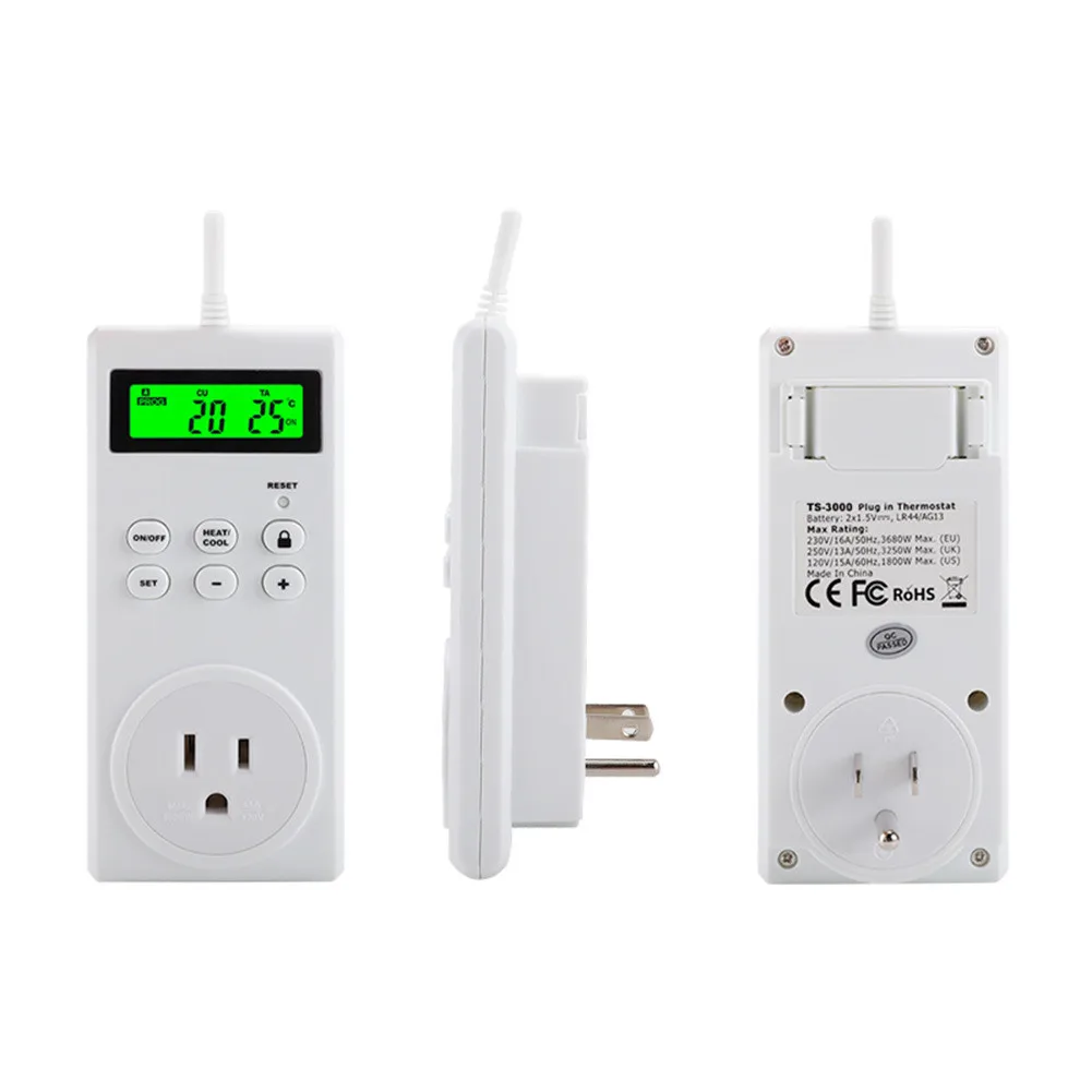 EU/US/UK Digital Thermostats Controller Socket Heating Cooling Thermostat Plug Sensor Warm Floor Thermostat With Socket EU
EU/US/UK Digital Thermostats Controller Socket Heating Cooling Thermostat Plug Sensor Warm Floor Thermostat With Socket EU