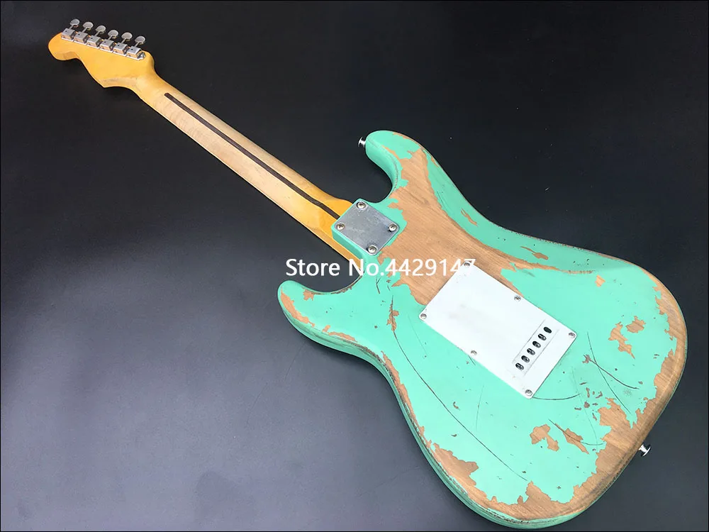 Heavy Relic ST Electric guitar Alder Body Maple Neck Aged Hardware Green Color Nitro Finish
Heavy Relic ST Electric guitar Alder Body Maple Neck Aged Hardware Green Color Nitro Finish