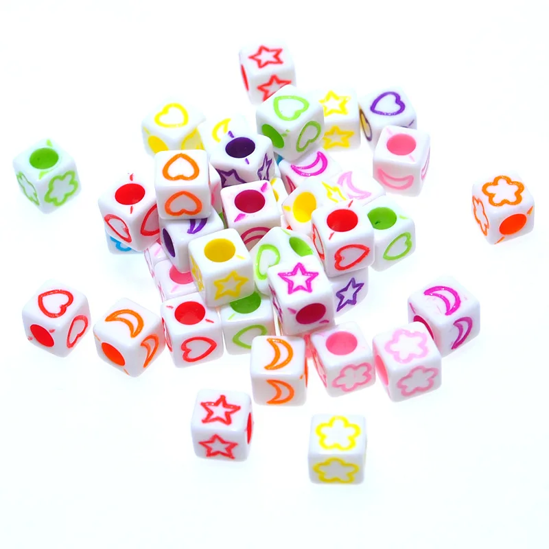 Newest Neon Colors Heart Moon Star Flower Printing 6*6mm Cube Acrylic Jewelry Lucite Beads 2800pcs Square Bracelet Spacers DIY
Newest Neon Colors Heart Moon Star Flower Printing 6*6mm Cube Acrylic Jewelry Lucite Beads 2800pcs Square Bracelet Spacers DIY
