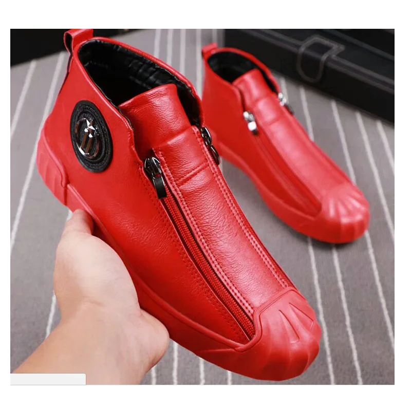Brown Walking Sneakers Mens Metal Star Patchwork Leisure Leather Travel Shoes Ankle Boots Men High Top Flat shoes for Men
Brown Walking Sneakers Mens Metal Star Patchwork Leisure Leather Travel Shoes Ankle Boots Men High Top Flat shoes for Men