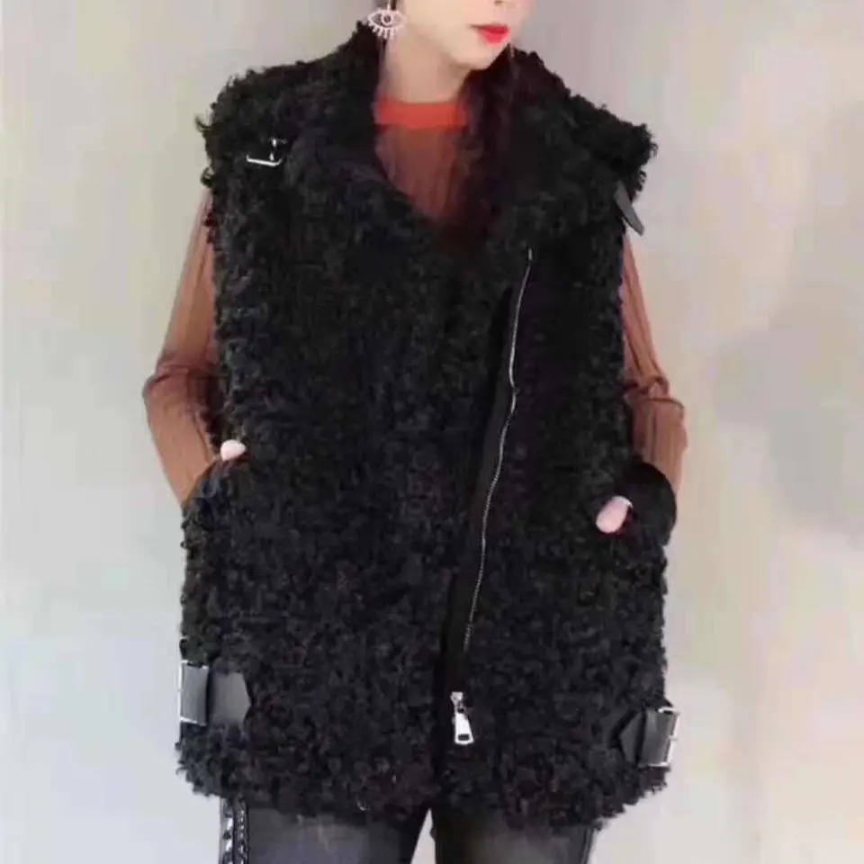Autumn Winter Faux Lamb Wool Long Vest Women Solid Loose Sleeveless Vest Jacket Oversize Warm Coat Women's Vest Grey Blue Y65
Autumn Winter Faux Lamb Wool Long Vest Women Solid Loose Sleeveless Vest Jacket Oversize Warm Coat Women's Vest Grey Blue Y65