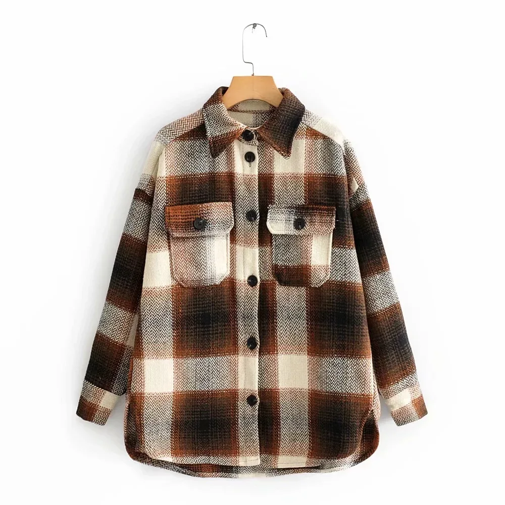 Vintage Oversize Jackets Fashion Plaid Jacket Coat Autumn Winter Blend Wool Coat Long Sleeve Button Pocket Street Outwear Brown
Vintage Oversize Jackets Fashion Plaid Jacket Coat Autumn Winter Blend Wool Coat Long Sleeve Button Pocket Street Outwear Brown