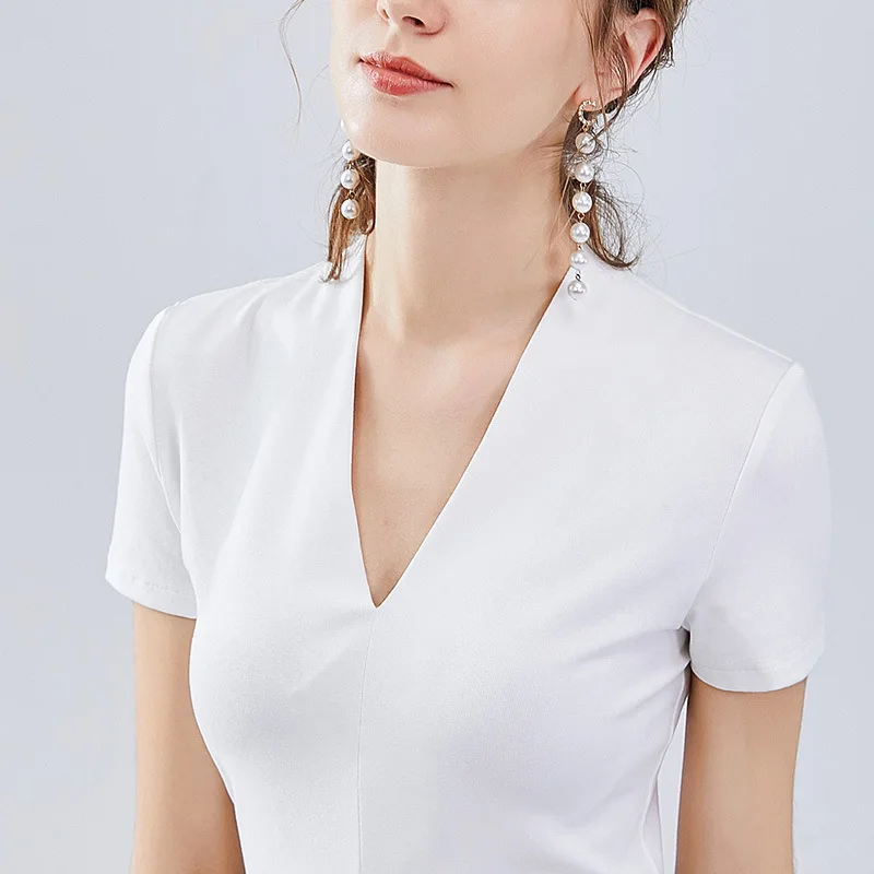 Women T-Shirts summer Tops Tees Slim Short sleeve V-neck Sexy T-Shirts Women AL29173
Women T-Shirts summer Tops Tees Slim Short sleeve V-neck Sexy T-Shirts Women AL29173