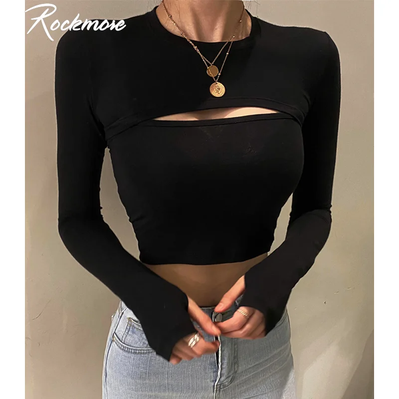 FAKUNTN Rockmore Sexy Hollow Out T Shirt and Cami Crop Top Womens Harajuku Long Sleeve Streetwear Basic Women Tight Tees 2 Piece
FAKUNTN Rockmore Sexy Hollow Out T Shirt and Cami Crop Top Womens Harajuku Long Sleeve Streetwear Basic Women Tight Tees 2 Piece
