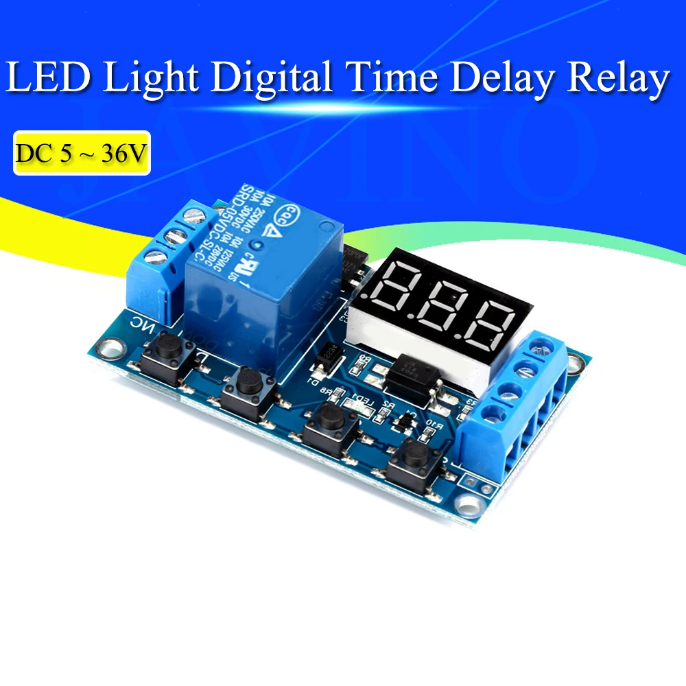 DC 5V 12V 24V LED Light Digital Time Delay Relay Trigger Cycle Timer Delay Switch Circuit Board Timing Control Module DIY
DC 5V 12V 24V LED Light Digital Time Delay Relay Trigger Cycle Timer Delay Switch Circuit Board Timing Control Module DIY