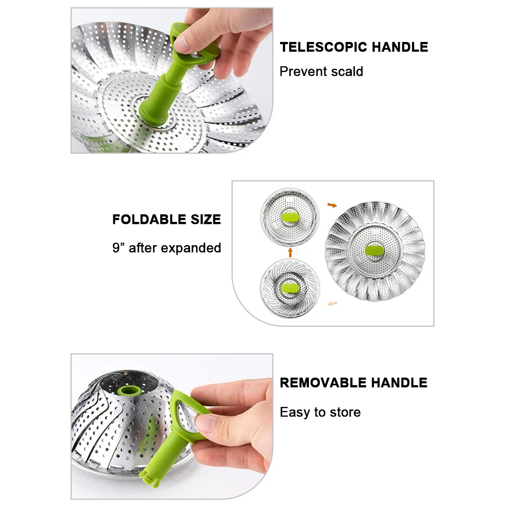 Stainless Steel Folding Steamer Basket Stainless Steel Telescopic Steamer Steamer Steamed Vegetable Fish
Stainless Steel Folding Steamer Basket Stainless Steel Telescopic Steamer Steamer Steamed Vegetable Fish