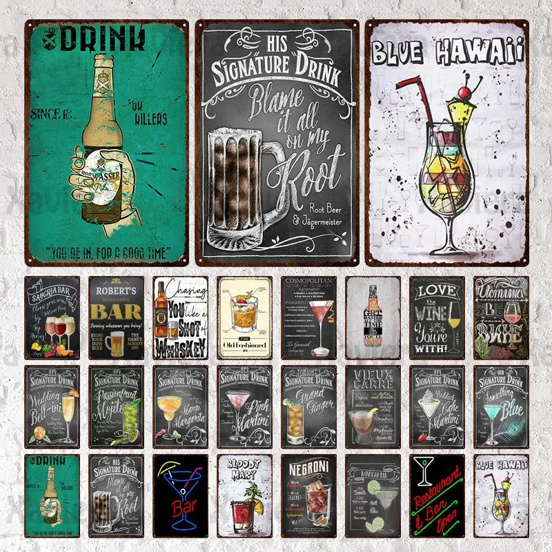 Cocktail Vintage Metal Sign Plaque Bar Decorative Plate Retro Drink Poster Metal Tin Sign Bar Pub Cafe Home Club Wall Decoration
Cocktail Vintage Metal Sign Plaque Bar Decorative Plate Retro Drink Poster Metal Tin Sign Bar Pub Cafe Home Club Wall Decoration