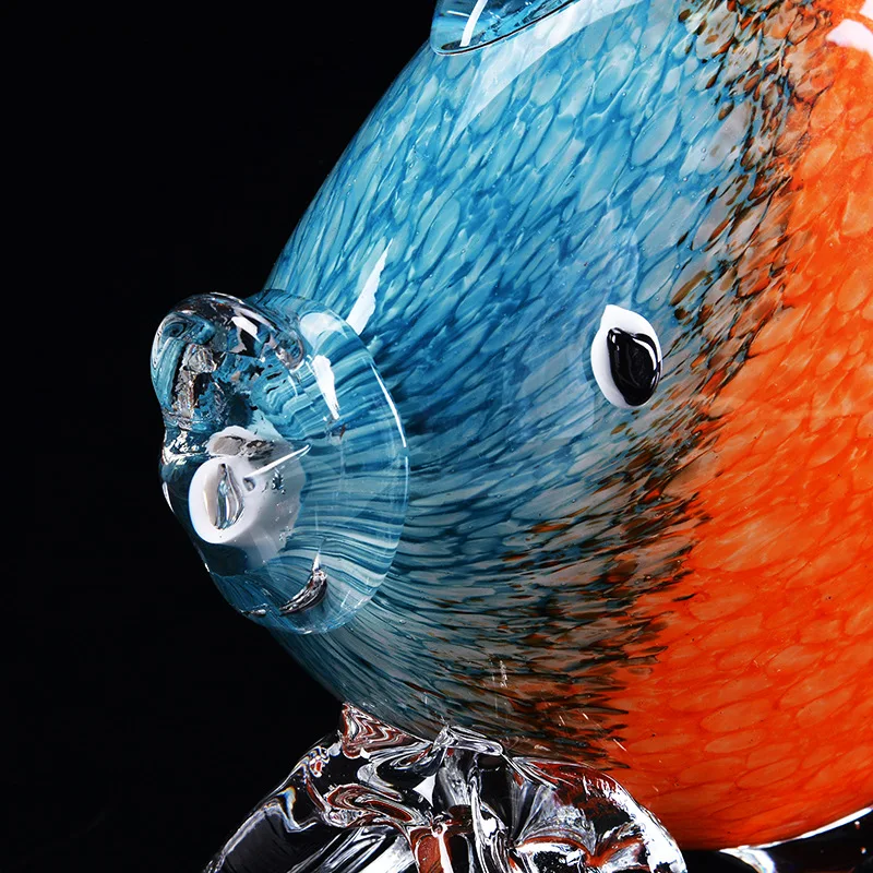 Ручная работа цветное стекло рыбка животное орнамент стеклянная статуэтка