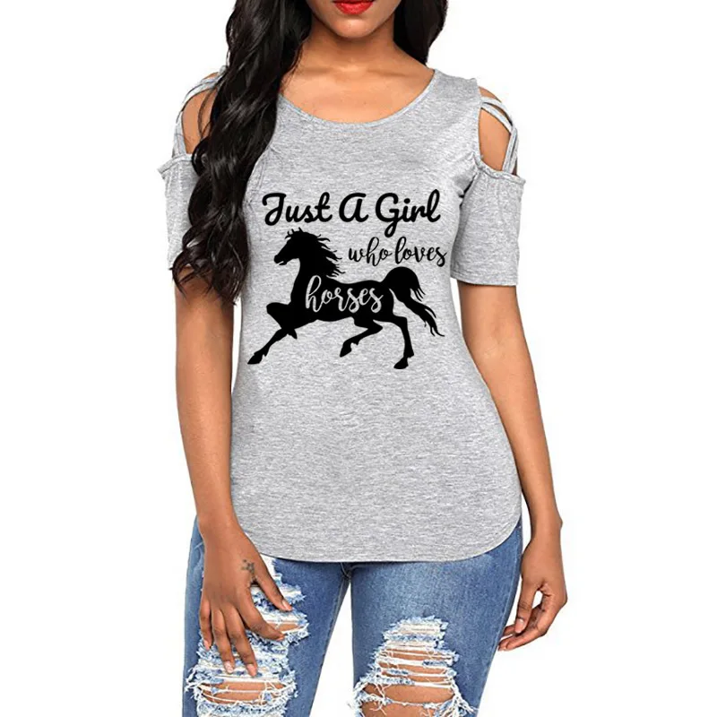 New Arrival T-Shirt For Women Horse Letter Print Bandage Off Shoulder T-Shirt Women Plus Size Cropped Summer T-shirt
New Arrival T-Shirt For Women Horse Letter Print Bandage Off Shoulder T-Shirt Women Plus Size Cropped Summer T-shirt