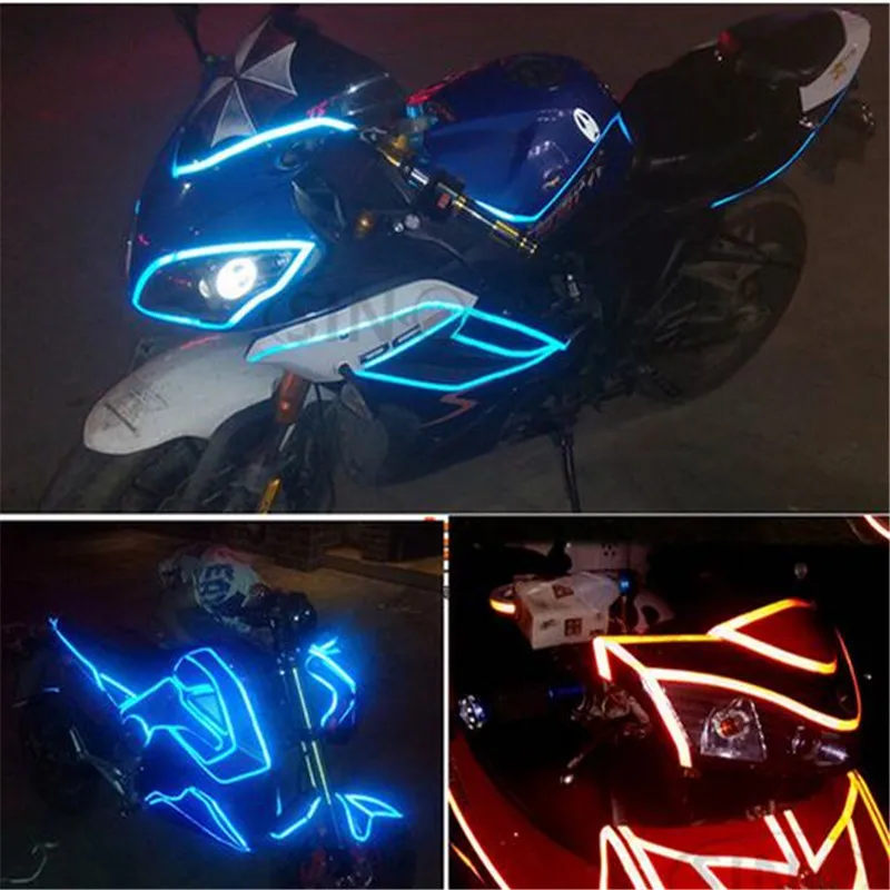 

10 pcs/lot 5Mx1cm Reflective Strips Car Warning Reflective Sticker Nightlight Decorative Bar Body Reflective Article