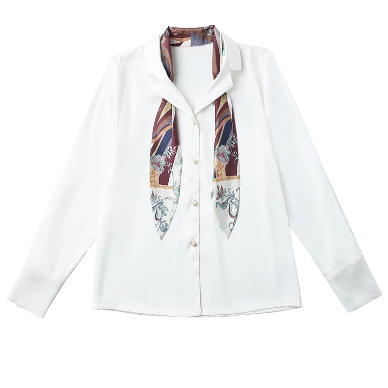 COIGARSAM Full Sleeve Shirt Womens tops New Spring Bow Belt Women shirts White 2270
COIGARSAM Full Sleeve Shirt Womens tops New Spring Bow Belt Women shirts White 2270