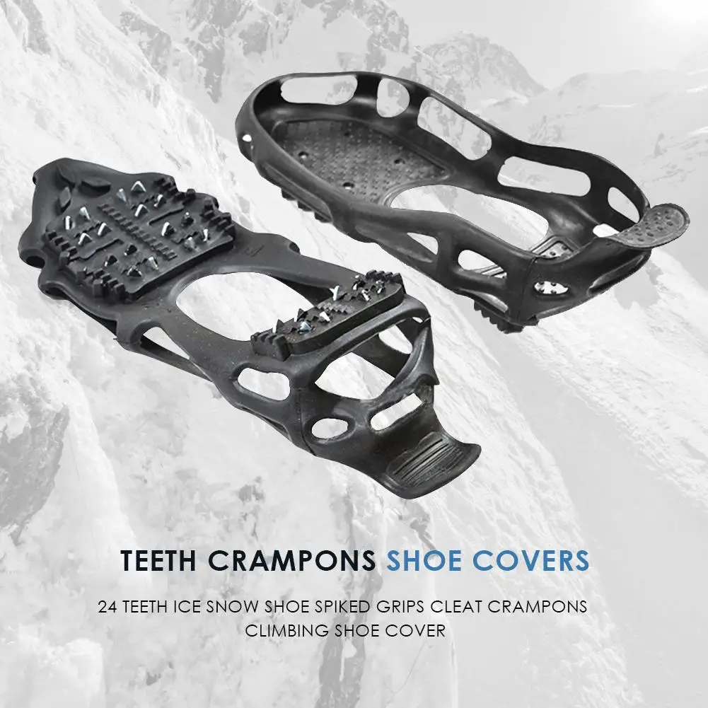 Durable Crampons Shoe Covers Portable 24 Teeth Crampons Ice Climbing Shoes Cover Anti Slip Shoe Spiked Grips Cleats
Durable Crampons Shoe Covers Portable 24 Teeth Crampons Ice Climbing Shoes Cover Anti Slip Shoe Spiked Grips Cleats