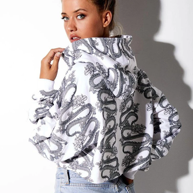 Chinese Style Dragon Print Short Hoodies for Women Autumn Winter Fashion New Streetwear Loose Casual Long Sleeve Short Tops
Chinese Style Dragon Print Short Hoodies for Women Autumn Winter Fashion New Streetwear Loose Casual Long Sleeve Short Tops