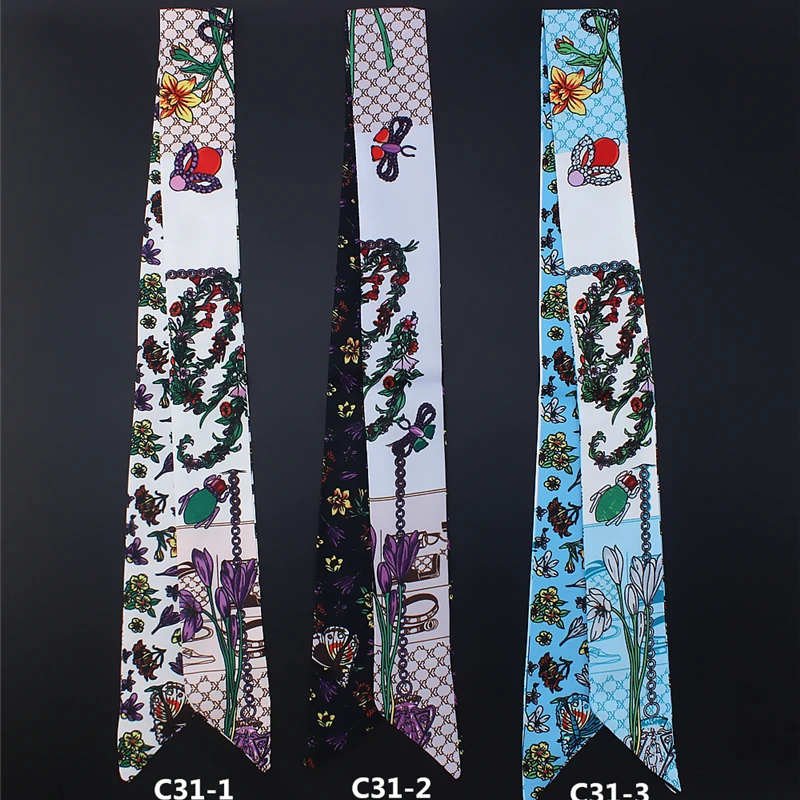 Women Silk Designer Scarfs 2021 New Lady's Neck Hair Scarf Print Skinny Ribbon Scarves Female Bag Handle Tie Headband
Women Silk Designer Scarfs 2021 New Lady's Neck Hair Scarf Print Skinny Ribbon Scarves Female Bag Handle Tie Headband