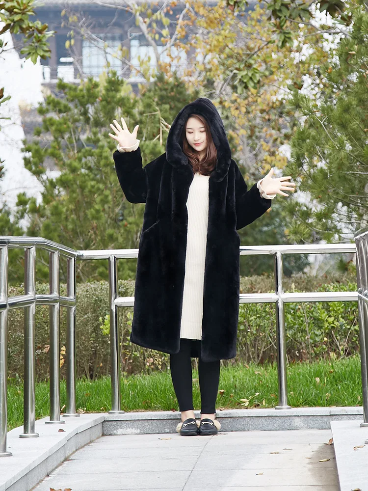 Winter Faux Fur Coat Women Hooded Thick Warm Faux Fur Jacket Ladies Winter Long Coat 2020 Female Loose Plush Coat Oversized S-XL
Winter Faux Fur Coat Women Hooded Thick Warm Faux Fur Jacket Ladies Winter Long Coat 2020 Female Loose Plush Coat Oversized S-XL
