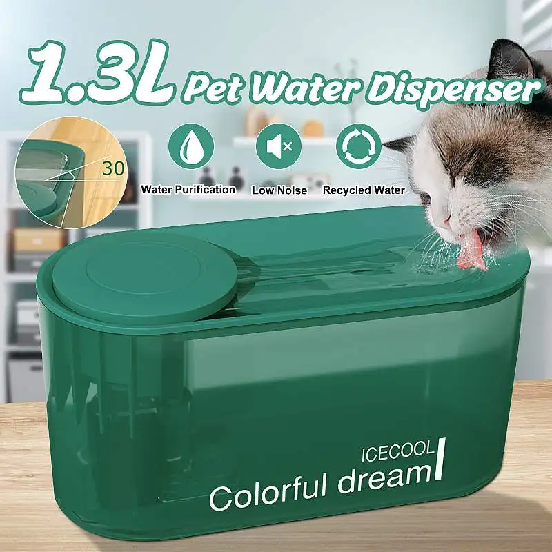 1.3L Automatic Cat Fountain Water Drinking Feeder Bowl Pet Dog Cat Water Dispenser Mute Automatic Drinking Fountain USB
1.3L Automatic Cat Fountain Water Drinking Feeder Bowl Pet Dog Cat Water Dispenser Mute Automatic Drinking Fountain USB