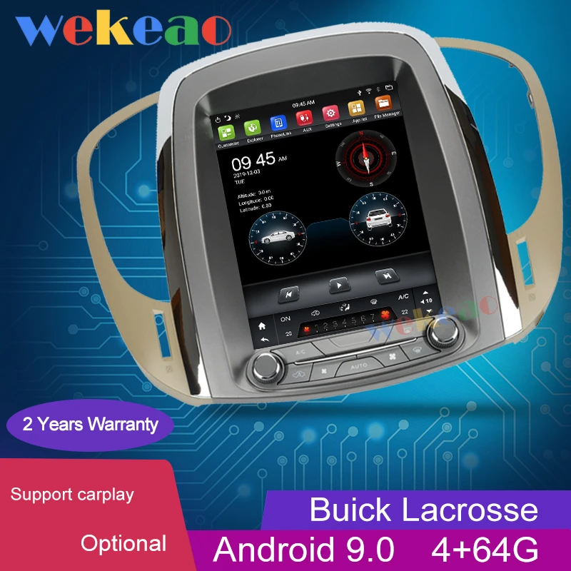 Wekeao 10.4" Vertical Screen Tesla Style Android 9.0 Car Radio Automotivo For Buick Lacrosse Car Player 4G Stereo GPS 2009-2012
Wekeao 10.4" Vertical Screen Tesla Style Android 9.0 Car Radio Automotivo For Buick Lacrosse Car Player 4G Stereo GPS 2009-2012