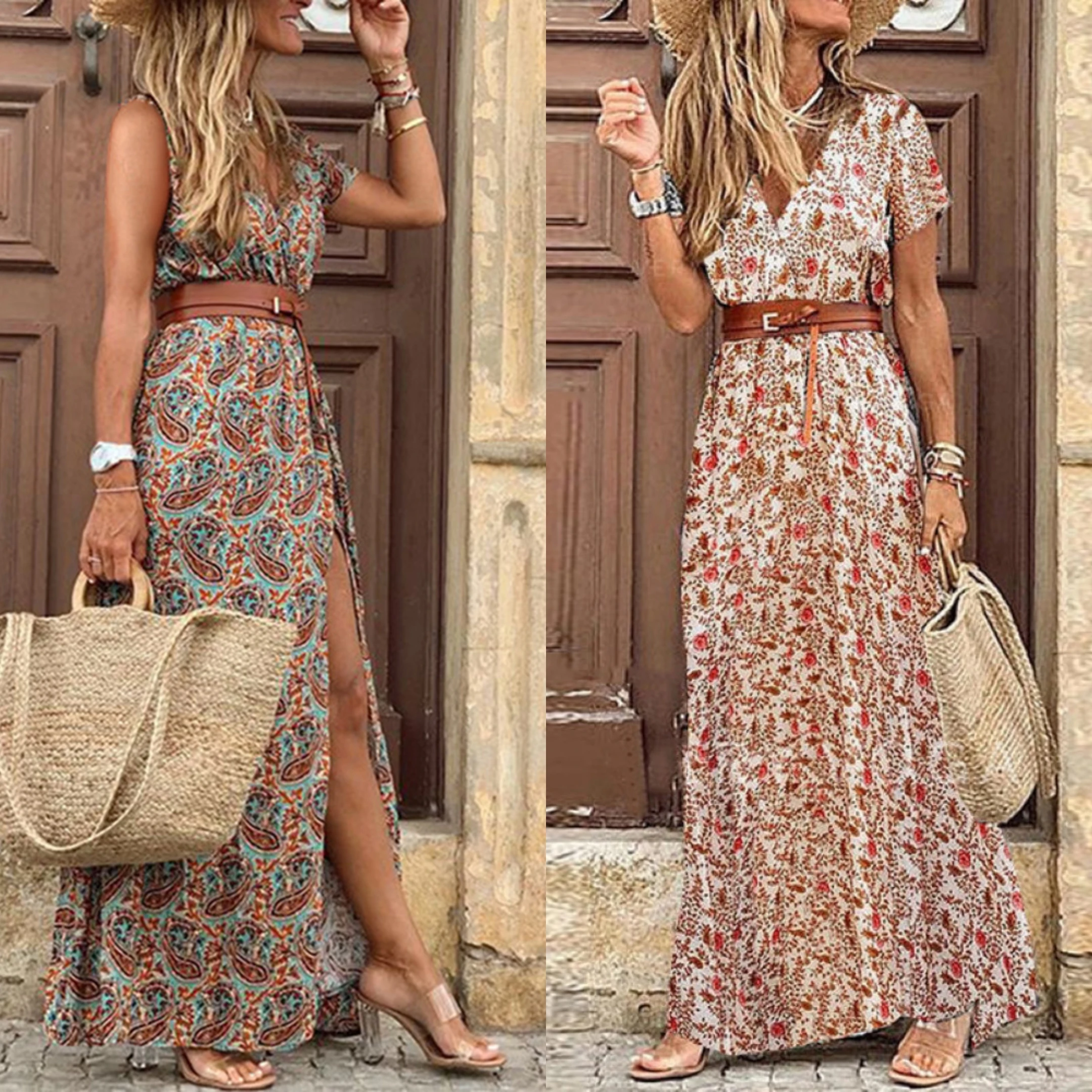 Summer Beach Maxi Dress Women Floral Print Boho Long Dress Casual V-Neck Split Sexy Party Dress Robe Femme
Summer Beach Maxi Dress Women Floral Print Boho Long Dress Casual V-Neck Split Sexy Party Dress Robe Femme