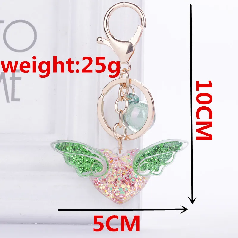 New fashion sequins color matching wings keychain acrylic angel heart pendant ladies sweet jewelry gift key ring
New fashion sequins color matching wings keychain acrylic angel heart pendant ladies sweet jewelry gift key ring