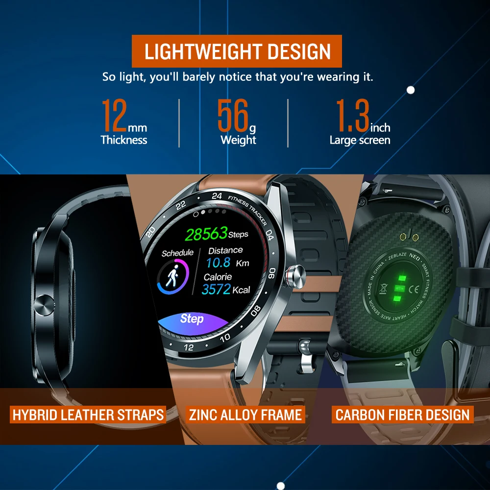 Zeblaze Smart Watch 1.3" IPS Wristwatch BT4.0 Heart Rate Camera IP67 Waterproof Watches Multifunction Smartwatch Android/iOS
Zeblaze Smart Watch 1.3" IPS Wristwatch BT4.0 Heart Rate Camera IP67 Waterproof Watches Multifunction Smartwatch Android/iOS