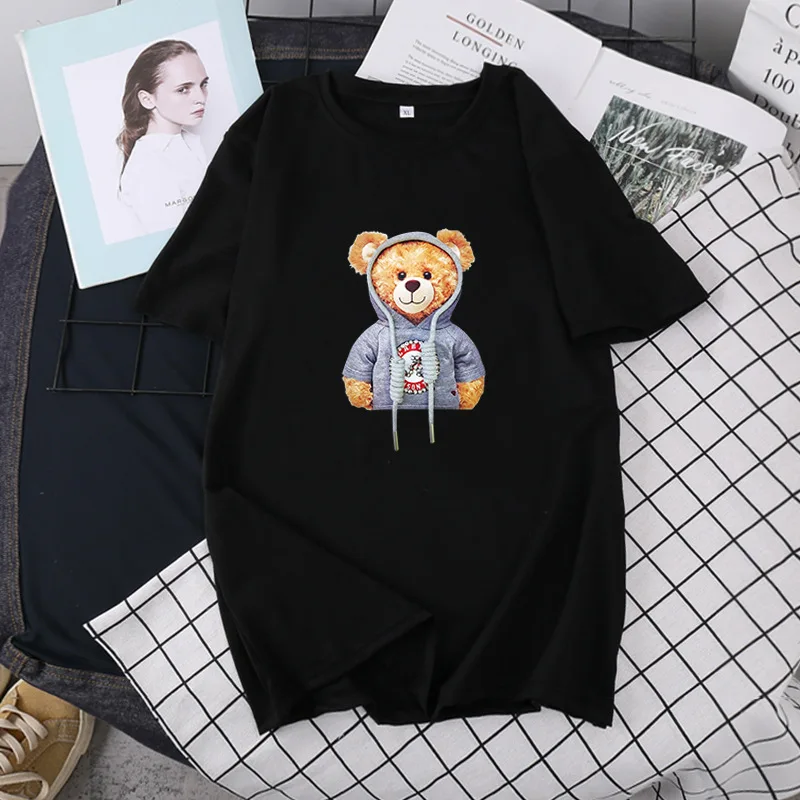 Net Celebrity Women's T-shirt Autumn 2021 New Korean Fashion Brand Knotted Bear Lazy Style O-neck Oversized Shirt Free Shipping
Net Celebrity Women's T-shirt Autumn 2021 New Korean Fashion Brand Knotted Bear Lazy Style O-neck Oversized Shirt Free Shipping