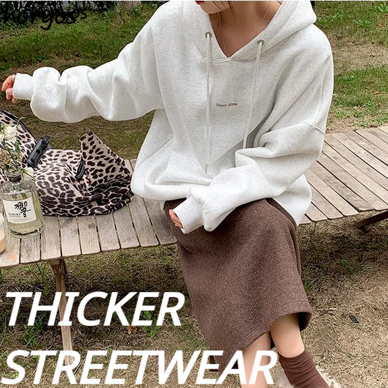 With Hat Hoodies Women All-match ThickeningWarm Soft Draw String Loose Leisure Popular3XL Winter Students Streetwear New Ins
With Hat Hoodies Women All-match ThickeningWarm Soft Draw String Loose Leisure Popular3XL Winter Students Streetwear New Ins