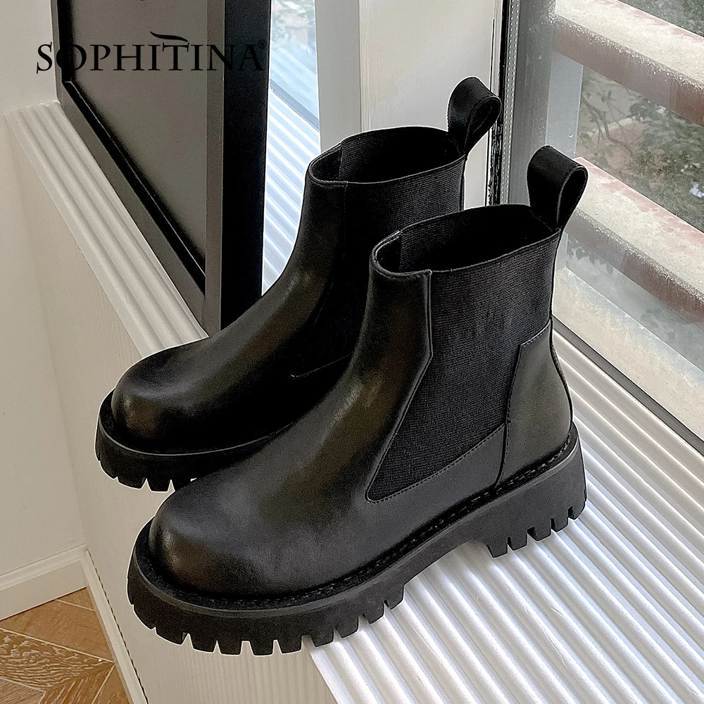 SOPHITINA Women's Boots Fashion High Quality Genuine Leather Handmade Ladies Ankle Boots Autumn Winter Chelsea Boots Women SO577
SOPHITINA Women's Boots Fashion High Quality Genuine Leather Handmade Ladies Ankle Boots Autumn Winter Chelsea Boots Women SO577