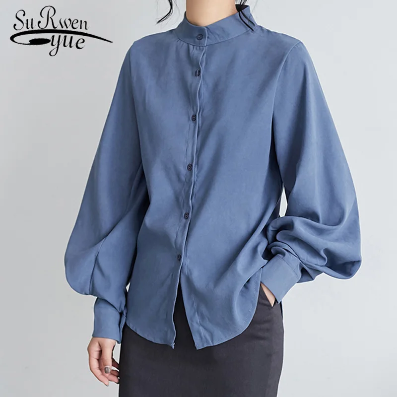 Korean Vintage Lantern Sleeve Stand Collar Loose Women Tops and Blouses 2021 Autumn Winter Female Long Sleeve Shirt 6593 50
Korean Vintage Lantern Sleeve Stand Collar Loose Women Tops and Blouses 2021 Autumn Winter Female Long Sleeve Shirt 6593 50