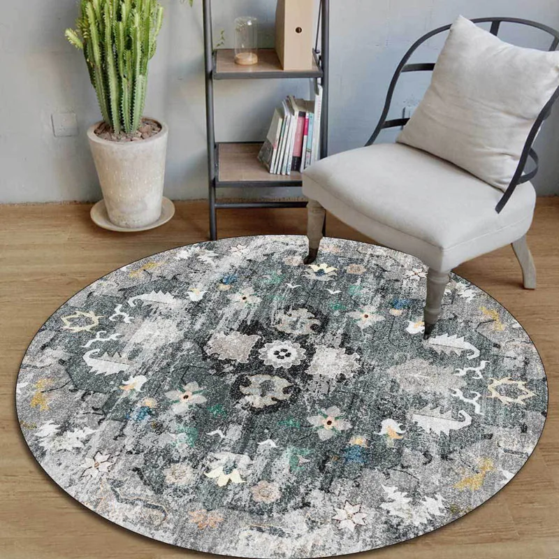 Round Carpet for Living Room Enthnic Anti Slip Dining Room Floor Mats Nordic Floral Bedroom Kids Room Area Rugs Washable 
Round Carpet for Living Room Enthnic Anti Slip Dining Room Floor Mats Nordic Floral Bedroom Kids Room Area Rugs Washable