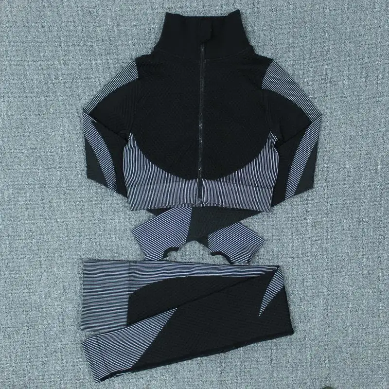 Sport Outfit For Woman Tracksuit 2 Pcs Front Zipper Crop Top Long Sleeve Yoga Set Sports Suit For Fitness Gym Workout Set
Sport Outfit For Woman Tracksuit 2 Pcs Front Zipper Crop Top Long Sleeve Yoga Set Sports Suit For Fitness Gym Workout Set
