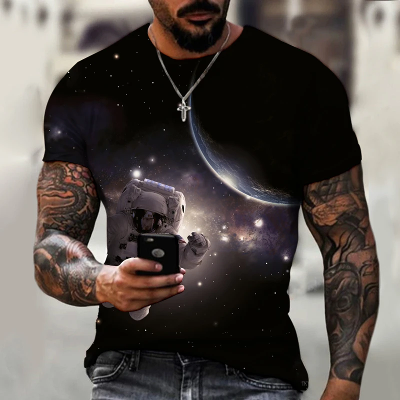 Men's plus size loose T-shirt space exploration Harajuku print short-sleeved shirt O-neck international summer new style
Men's plus size loose T-shirt space exploration Harajuku print short-sleeved shirt O-neck international summer new style