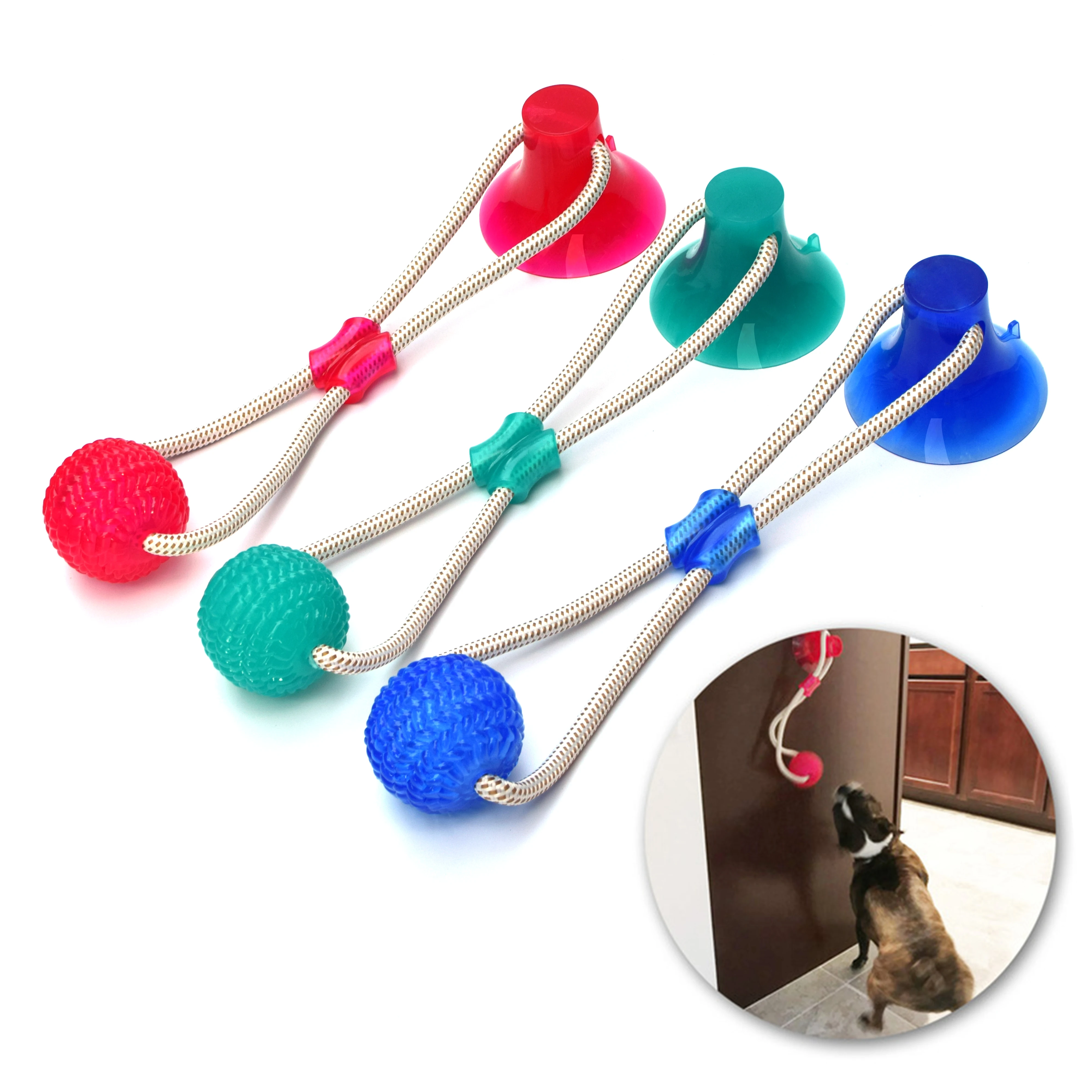 

Multifunction Pet Molar Bite Toys, Rubber Chew Ball, Cleaning Teeth, Safe Elasticity, TPR Soft Puppy Suction Cup, Biting Dog Toy