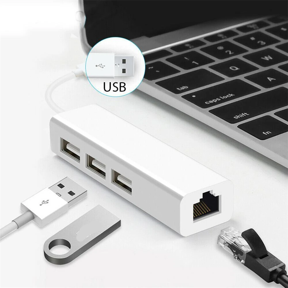 Тип USB C до 3 0 3-Порты и разъёмы концентратор с RJ45 Gigabit Ethernet Порты адаптер Сетевая