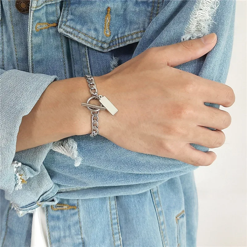 LETAPI 2020 New Personalize Engrave Cuban Chain Bracelets for Men Solid Metal Stainless Steel Toggle Clasp Custom Male Jewelry
LETAPI 2020 New Personalize Engrave Cuban Chain Bracelets for Men Solid Metal Stainless Steel Toggle Clasp Custom Male Jewelry